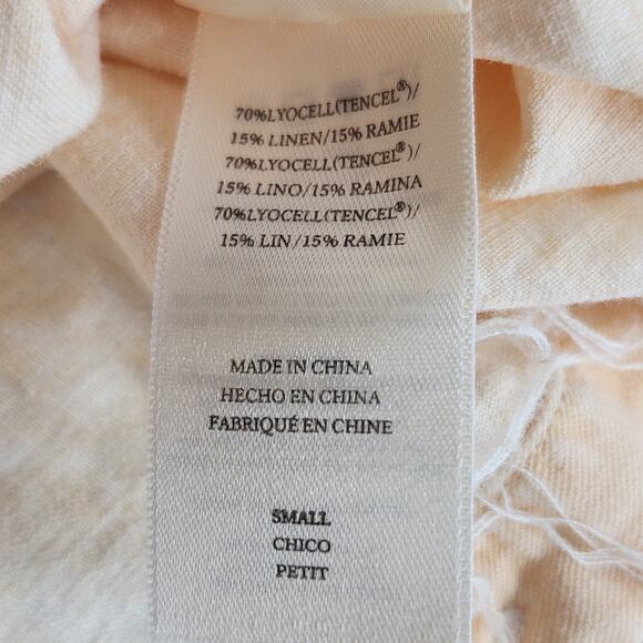 Rails Lex Shirt Women's Small Peach Acid Wash Cuffed Sleeve Linen Blend - Picture 7 of 13